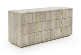 VIG Furniture Nova Domus Roma - Modern Faux Travertine + Gold Dresser VGAN-ROMA-DRS