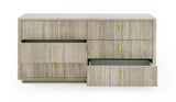 VIG Furniture Nova Domus Roma - Modern Faux Travertine + Gold Dresser VGAN-ROMA-DRS