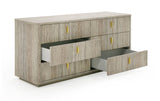 VIG Furniture Nova Domus Roma - Modern Faux Travertine + Gold Dresser VGAN-ROMA-DRS