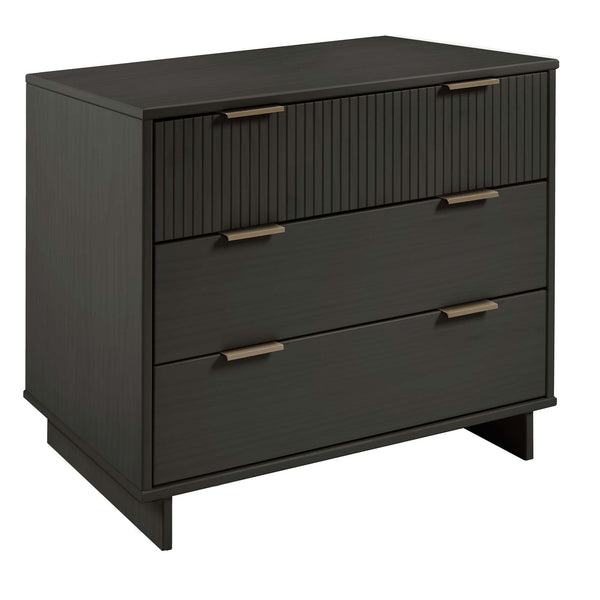 English Elm Granville 38" Dresser In Charcoal Gray – Stylish 3-Drawer Storage With Glam Accents For Modern Decor B365S00078