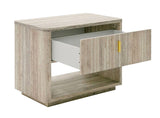 VIG Furniture Nova Domus Roma - Modern Faux Travertine + Gold Nightstand VGAN-ROMA-NS