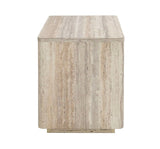 VIG Furniture Nova Domus Roma - Modern Faux Travertine + Gold Nightstand VGAN-ROMA-NS