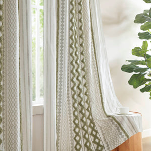 English Elm 1 Elegant 50X84" Cotton Curtain Panel With Chenille Stripe, Lined For Privacy & Soft Texture B035P319830