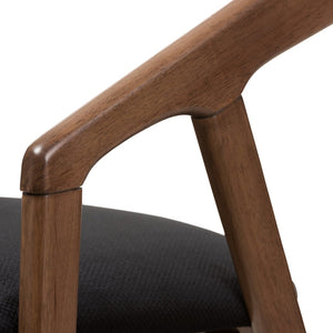 Baxton Studio Baxton Studio Wendy Modern Dining Chairs Set of 2 - Black Velvet & Walnut, Comfort & Style Combined Walnut Sunburst Dining Chair