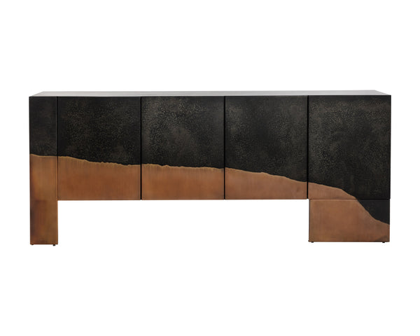 Sunpan Tapio Sideboard - Unique Mango Wood Elegance With Copper & Zinc Iron Patina For Stylish Spaces Black Iron ,Wood 111818