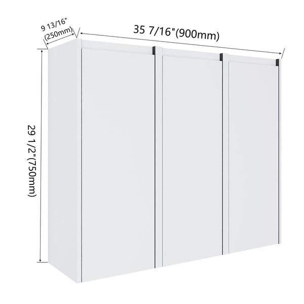 English Elm 12" Bathroom Side Cabinet - Space-Saving Design With Reversible Soft-Close Doors For Modern Storage W999S00279