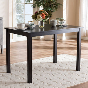 Baxton Studio Baxton Studio Eveline Modern Wood Dining Table – Stylish 43-Inch Design for Compact Spaces Espresso RH7006-Dark Brown-DT