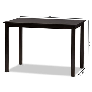 Baxton Studio Baxton Studio Eveline Modern Wood Dining Table – Stylish 43-Inch Design for Compact Spaces Espresso RH7006-Dark Brown-DT