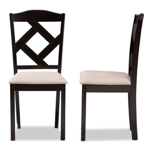 Baxton Studio Baxton Studio Set of 2 Modern Beige Upholstered Dining Chairs with Dark Brown Legs for Style & Comfort RH133C-Dark Brown/Sand-DC