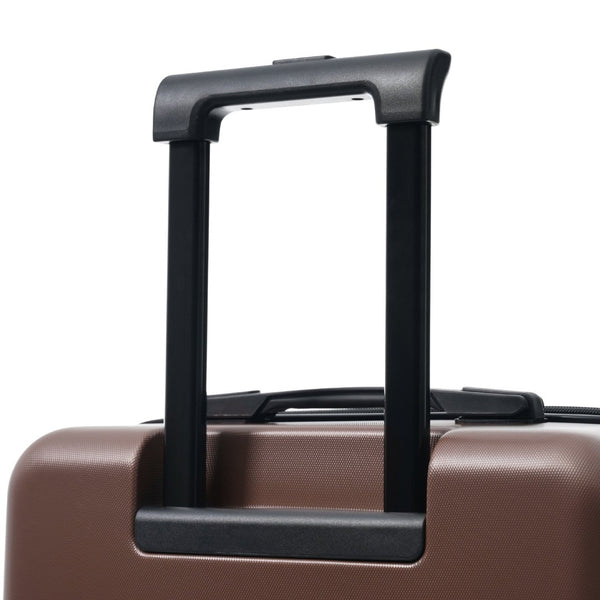 English Elm Luggage 5 Piece Hardside Abs Set with Front Access Carry on and Tsa Spinner Wheels Brown N732P391544O