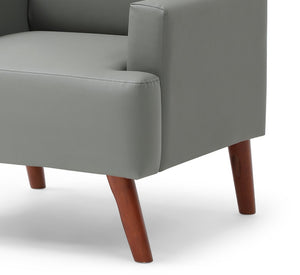 English Elm Ventura Tufted Velvet Accent Chair Compact Button Detail for Living Room or Bedroom Gray B078P497889