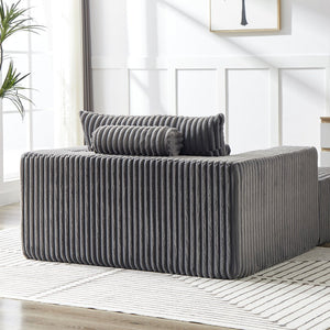 English Elm 75-Inch Corduroy Sponge Lounge Chair - Modern Sleeper Recliner With Footrest, No Assembly Needed! W834P206097