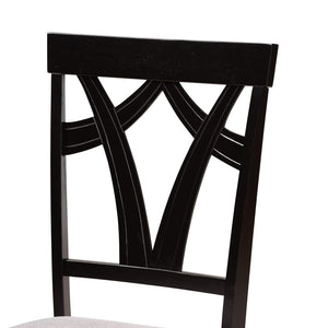 Baxton Studio Baxton Studio Sylvia 7-Piece Modern Dining Set with Grey Upholstered Chairs & Dark Brown Table RH146C-Grey/Dark Brown-7PC Dining Set