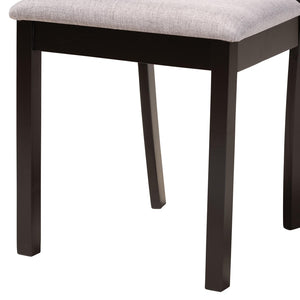Baxton Studio Baxton Studio Sylvia 7-Piece Modern Dining Set with Grey Upholstered Chairs & Dark Brown Table RH146C-Grey/Dark Brown-7PC Dining Set