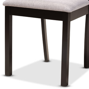 Baxton Studio Baxton Studio Luise 5-Piece Dining Set - Modern Grey Upholstered Chairs & Round Table for Stylish Dining Luise-Grey/Dark Brown-5PC Dining Set