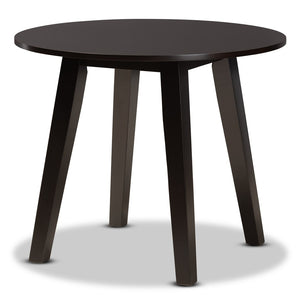 Baxton Studio Baxton Studio Derya Modern 5-Piece Dining Set with Grey Upholstered Chairs & Circular Table for 4 Derya-Grey/Dark Brown-5PC Dining Set
