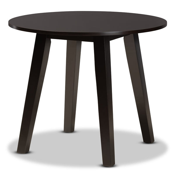 Baxton Studio Baxton Studio Derya Modern 5-Piece Dining Set with Grey Upholstered Chairs & Circular Table for 4 Derya-Grey/Dark Brown-5PC Dining Set