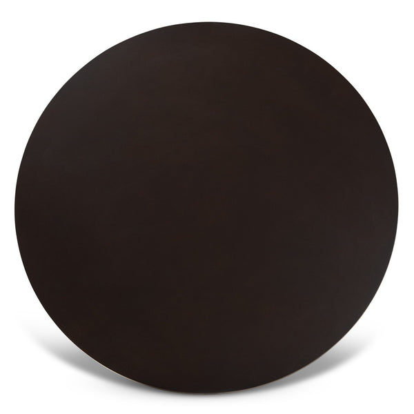 Baxton Studio Baxton Telma Modern 5-Piece Dining Set - Grey Upholstered Chairs & Round Dark Brown Table Design Telma-Grey/Dark Brown-5PC Dining Set