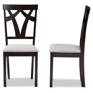 Baxton Studio Baxton Studio Sylvia Modern Grey Upholstered Dining Chairs - Set of 2 with Dark Brown Frame Design RH146C-Dark Brown/Grey-DC