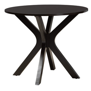 Baxton Studio Baxton Studio Modern Espresso Faux Leather Dining Set with Round Table for Cozy Gatherings Asli 5-Piece Asli-Dark Brown-5PC Dining Set
