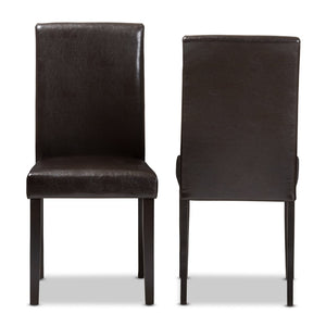 Baxton Studio Baxton Studio Mia Modern Dining Chair Set of 2 - Dark Brown Faux Leather, Stylish Comfort & Durability RH5992C-Dark Brown-DC
