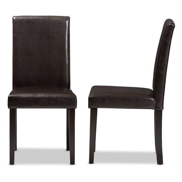 Baxton Studio Baxton Studio Mia Modern Dining Chair Set of 2 - Dark Brown Faux Leather, Stylish Comfort & Durability RH5992C-Dark Brown-DC