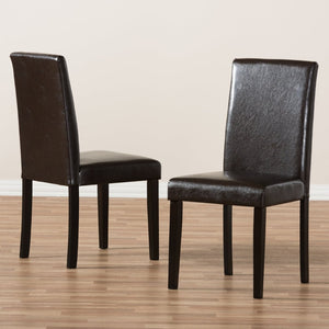 Baxton Studio Baxton Studio Mia Modern Dining Chair Set of 2 - Dark Brown Faux Leather, Stylish Comfort & Durability RH5992C-Dark Brown-DC