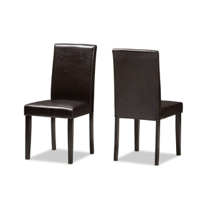 Baxton Studio Baxton Studio Mia 5-Piece Dining Set - Modern Dark Brown Faux Leather Chairs & Shaker Table Design RH5992C-Dark Brown Dining Set
