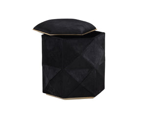 Sunpan Ashanti Storage Ottoman - Luxurious Geometric Design with Elegant Storage Solutions for Your Space Small - 16.5W x 16.5D x 18H