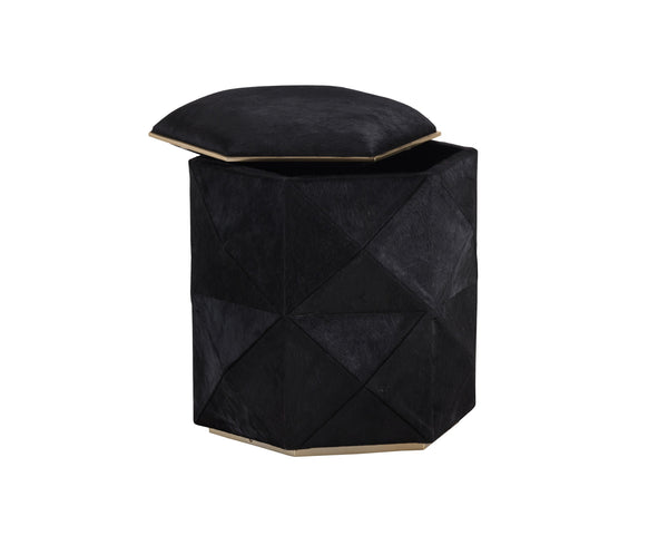 Sunpan Ashanti Storage Ottoman - Luxurious Geometric Design with Elegant Storage Solutions for Your Space Small - 16.5W x 16.5D x 18H