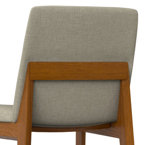 English Elm Selena Scandinavian Dining Chairs Set of 2 – Ash Wood Frame, Linen-Look Upholstery, Padded Comfort, Brown Finish B136P266931