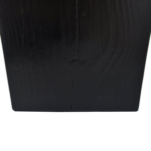 English Elm Christopher Knight Home® - Wood-Look Square-Column End Table, 18" H - Rustic Distressed Finish, Indoor/Outdoor Versatility, Black N770P291199B