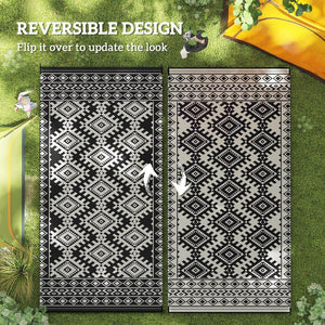 English Elm Outdoor Reversible Polypropylene Rug with Graphic Rhombus Pattern for Patio Camping T3971P421506