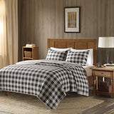 Woolrich Buffalo Check Lodge/Cabin Oversized Quilt Mini Set WR14-2022 Gray