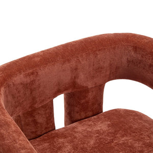 English Elm United We Win Chenille Barrel Accent Armchairs Set of Two for Living Room Dining Orange W1568P389272