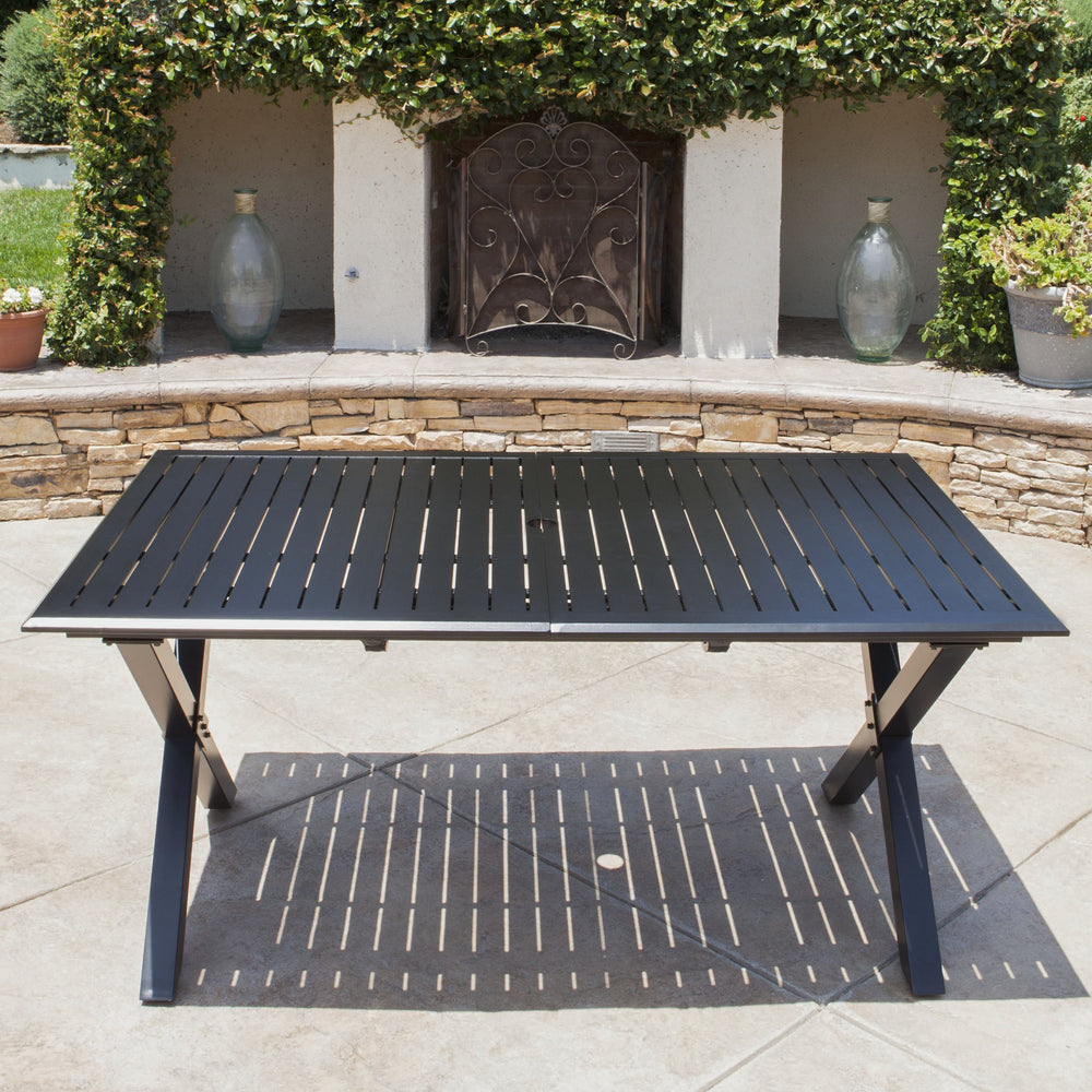 English Elm Christopher Knight Home® - Outdoor Expandable Cast Aluminum Rectangular Dining Table - Elegant, Weather-Resistant Design! N768P348384B