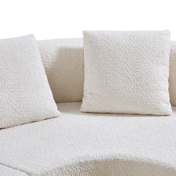 English Elm 110" Curved Modular Sectional Sofa Low Profile Foam Cushions for Contemporary Living Almond N767P366011A