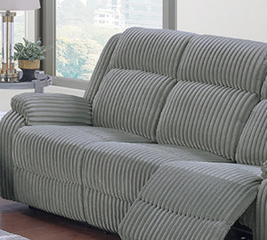 English Elm Smoke Plush Corduroy Reclining Sofa 83" - Fur-Like Texture, Thick Arms, Manual Motion Couch Comfort B011P335286