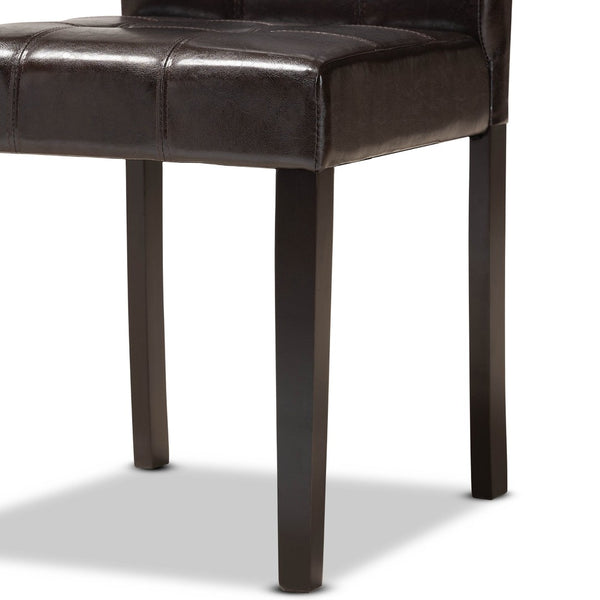 Baxton Studio Baxton Studio Marie Modern Dining Set - Dark Brown Faux Leather & Wood for Stylish Spaces 5-Piece Marie-Dark Brown-5PC Dining Set