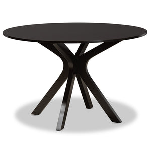 Baxton Studio Baxton Studio Marie Modern Dining Set - Dark Brown Faux Leather & Wood for Stylish Spaces 7-Piece Marie-Dark Brown-7PC Dining Set
