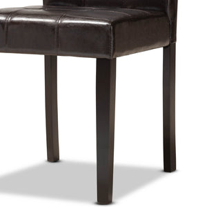 Baxton Studio Baxton Studio Marie Modern Dining Set - Dark Brown Faux Leather & Wood for Stylish Spaces 7-Piece Marie-Dark Brown-7PC Dining Set