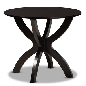 Baxton Studio Baxton Studio Elira Modern 5-Piece Dining Set with Dark Brown Faux Leather & Sculptural Base Design Elira-Dark Brown-5PC Dining Set