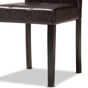 Baxton Studio Baxton Studio Elira Modern 5-Piece Dining Set with Dark Brown Faux Leather & Sculptural Base Design Elira-Dark Brown-5PC Dining Set