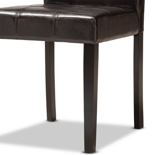 Baxton Studio Baxton Studio Elira Modern 5-Piece Dining Set with Dark Brown Faux Leather & Sculptural Base Design Elira-Dark Brown-5PC Dining Set