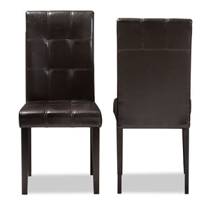 Baxton Studio Baxton Studio Avery Modern Dining Chair Set of 2 - Stylish Dark Brown Faux Leather, Ergonomic Comfort RH5991C-Dark Brown-DC