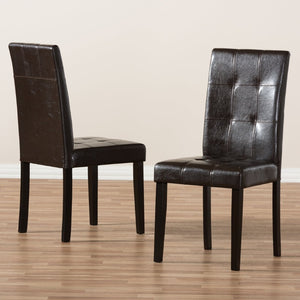Baxton Studio Baxton Studio Avery Modern Dining Chair Set of 2 - Stylish Dark Brown Faux Leather, Ergonomic Comfort RH5991C-Dark Brown-DC