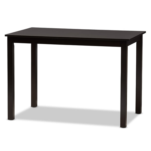 Baxton Studio Baxton Studio Avery 5-Piece Dining Set - Modern Dark Brown Faux Leather & Rubberwood Table & Chairs RH5991C-Dark Brown Dining Set