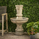 Christopher Knight Home® - Noble House - Frederick Outdoor 4 Spout Fountain, Light Brown