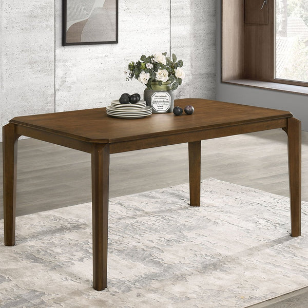 English Elm Warren Dark Brown Rectangular Dining Table with Flared Legs, Modern Wood Grain Finish for Warm Gatherings B062P374087