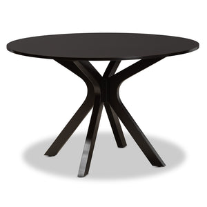 Baxton Studio Baxton Jeane Modern 7-Piece Dining Set - Dark Brown Faux Leather & Wood Table with Cozy Chairs Jeane-Dark Brown-7PC Dining Set